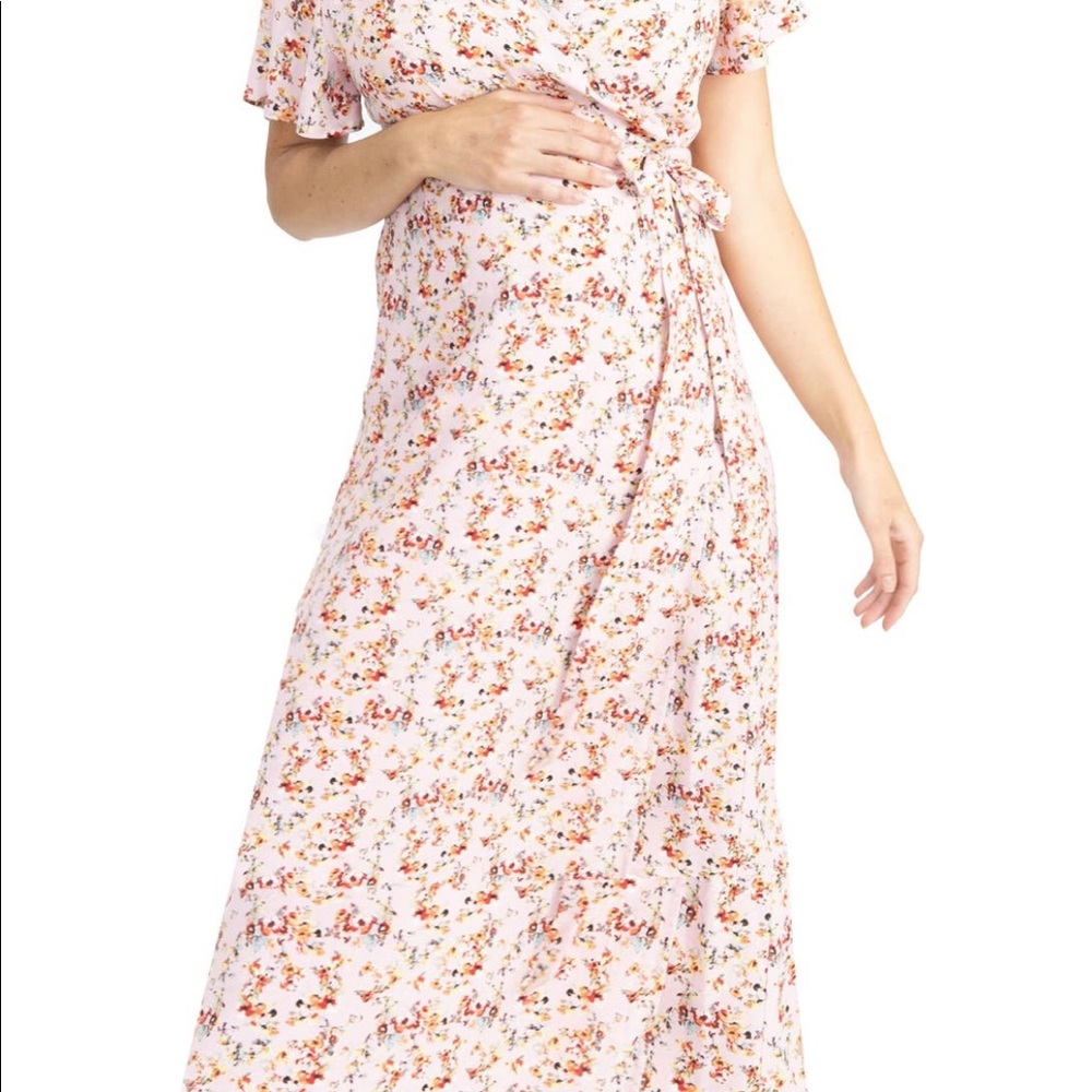 Angel Maternity floral wrap dress